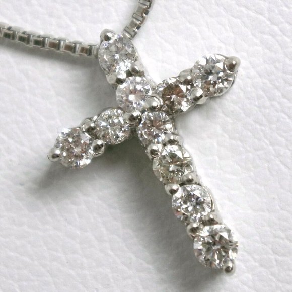 cross Necklace Pt850Platinum/Pt900Platinum/diamond Women - Picture 4 of 9